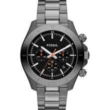 Fossil 'Retro Traveler' Chronograph Bracelet Watch, 45mm Gunmetal