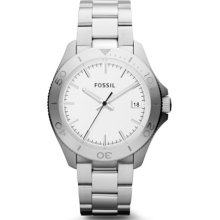 Fossil Retro Traveler Silver Dial Stainless Steel Ladies Watch AM4440