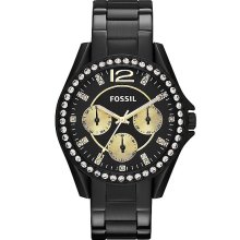 Fossil Riley Black Tone Stainless Steel Bracelet Womans Watch ES3205