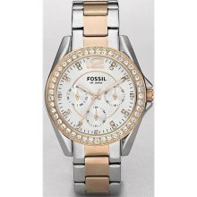 Fossil Riley Multifunction Rose-gold-tone Silver Dial Women's watch