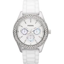 Fossil Stella Glitz Silicone Chronograph Ladies Watch ES3001