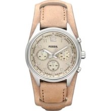 Fossil Unisex CH2794 Beige Leather Quartz Watch with Mother-Of-Pearl