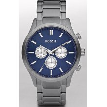 Fossil Walter Plated - Grey With Blue Men's Stainless Steel Case Watch Fs4631