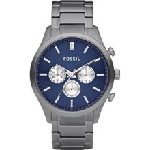 Fossil Walter Plated Stainless Steel Watch Grey with Blue FS4631
