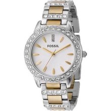 Fossil Watch ES2409 Womens Two-Tone Mixed Metal Bracelet Sparkle Gli