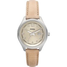 Fossil Womens Flight Mini Sand Leatehr Watch Am4377