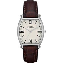 Fossil Women's Wallace ES3122 Brown Leather Quartz Watch with White