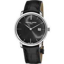 Frederique Constant Men's 'Slim Line' Black Dial Watch