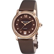 Frederique Constant Women's 'Automatic' Brown Satin Strap Watch