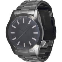 Freestyle Mens Orion Analog Stainless Watch - Black Leather Strap - White Dial - 101064