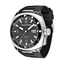 Freestyle Mens Trench Analog Stainless Watch - Black Rubber Strap ...