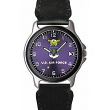Frontier Watches US Air Force Leather-Nylon Strap Watch