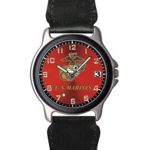 Frontier Watches US Marines Leather-Nylon Strap Watch