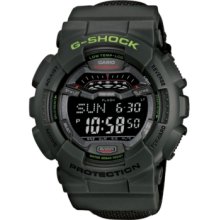 G-Shock Watch, Mens Digital Green Resin Strap 55x51mm GLS100-3
