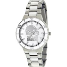 Game Time Watch, Womens Cleveland Browns White Ceramic and Stainless S