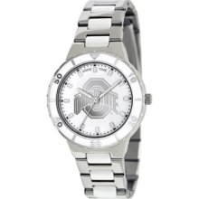 Game Time Watch, Womens Ohio State University White Ceramic and Stainl