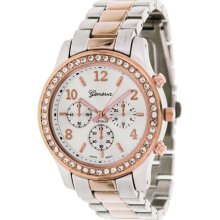 Geneva Platinum Women's 9073.RoseGold.Silver Rose-Gold Stainless-Steel Quartz Watch with Rose-Gold Dial