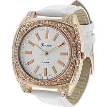 Geneva Platinum Women's Rhinestone-accented Watch