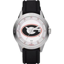 Georgia Bulldogs Fossil Three Hand Date Silicone Watch Li3085