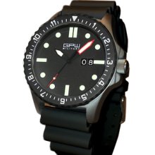 German Military Titanium Watch. GPW Big Date. Red Minute Hand. Black