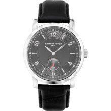 Giorgio Fedon 1919 Mens Vintage IV Analog Stainless Watch - Black Leather Strap - Gray Dial - GIOGFAG002