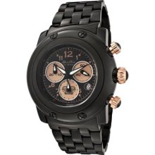 Glam Rock Watches Men's Miami Chronograph Black Dial Black Ion Plated