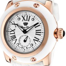 Glam Rock Watches Women's Miami Silver Textured Dial White Silicone Wh