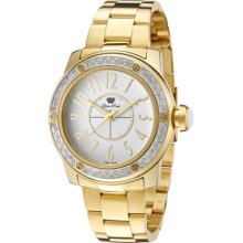 Glam Rock Watches Women's Aqua Rock Diamonds White Dial Gold Ion Plate