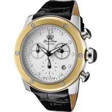 Glam Rock Watches Women's Aqua Rock Chronograph White Dial Black Genui