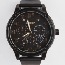 Gold Dial Rubber Band Watch Black One Size For Men 22152210001