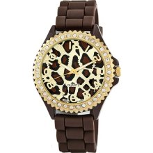 Golden Classic Women's Glam Jelly Watch in Leopard Brown