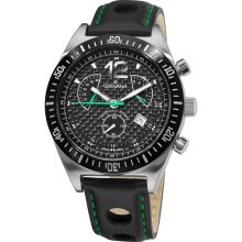 Grovana Men's Black Retrograde Chronograph Dial Quartz Watch