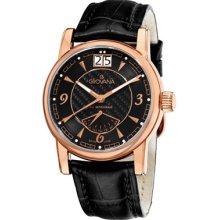 Grovana Watches Grovana Mens Day Retrograde Black Dial Quartz Watch Da