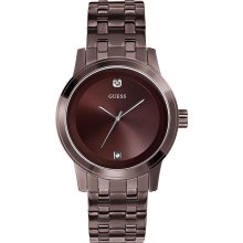 GUESS Diamond Accent Brown Ion Mens Watch U0103G1