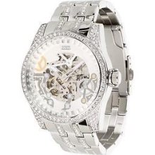 Guess Men Silver Stainless-steel Bracelet Silver Dial Watch U0012g1