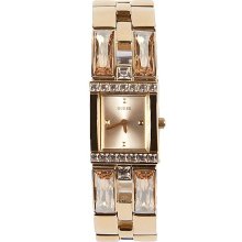 Guess Rhinestone Watch In Rose Gold