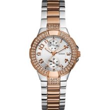 GUESS Rose Gold-Tone and Steel Ladies Watch U13586L2