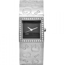 Guess Ss Candy Logo Swarovski Silver Bangle Bracelet Lady Watch I70607l2