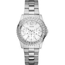 Guess Ss Silver Chilly Chill Lady Watch Swarovski Date Day Bracelet U11052l1