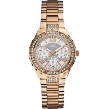 Guess U0111L3 White Dial Rose Gold-Tone Stainless Steel Women's Watch