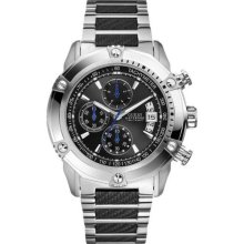GUESS Watch, Men's Chronograph Stainless Steel and Carbon Fiber Bracelet 46mm U1