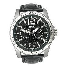 Guess WaterPro Leather Multifunction Black Dial Men's watch #U11628G1