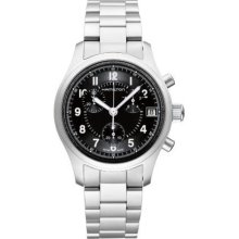 Hamilton H68582133 Watch Khaki Action Mens - Black Dial Stainless Steel Case Quartz Movement