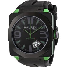 Haurex Italy Athenum Black PVD and Green Aluminum Mens Watch 1N372UNV