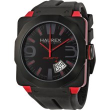 Haurex Italy Athenum Black PVD and Red Aluminum Mens Watch 1N372UNR