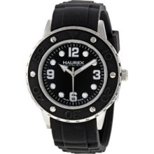 Haurex Italy Vivace Black Dial Black Rubber Strap Unisex Watch