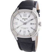 Hector France Men's Leather Strap Quartz Watch