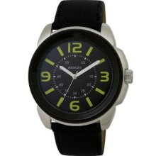 Henley Men's Quartz Watch With Black Dial Analogue Display And Black Bold Silicone Strap H02036.19