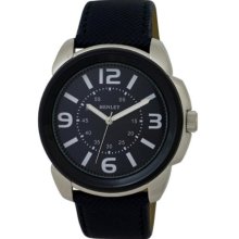 Henley Men's Quartz Watch With Black Dial Analogue Display And Black Bold Silicone Strap H02036.16