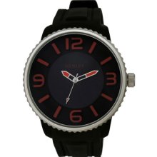 Henley Men's Quartz Watch With Black Dial Analogue Display And Black Bold Silicone Strap H02044.8